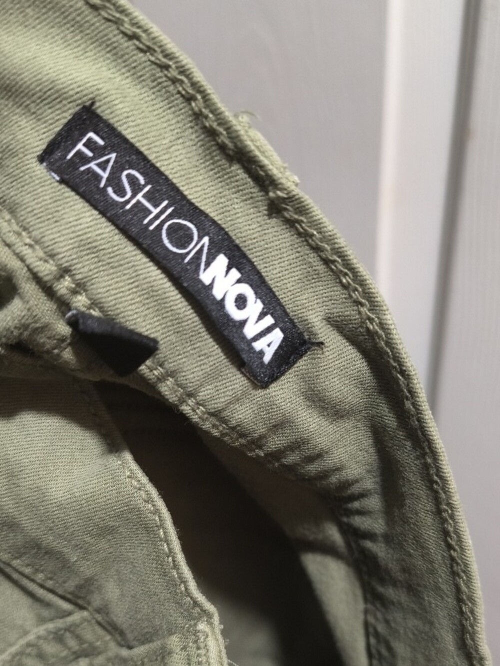 Fashion Nova Olive Flare Chinos - Light Green - Picture 3 of 4